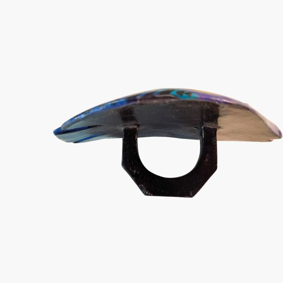 Wooden Tropical Fish Scarf Slip  Hand Painted - Picture 4 of 4